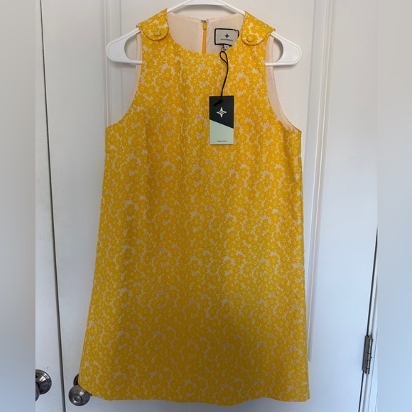 Tuckernuck yellow daisy jacquard grace dress- small NWT (retail $198) heritage - Picture 3 of 8